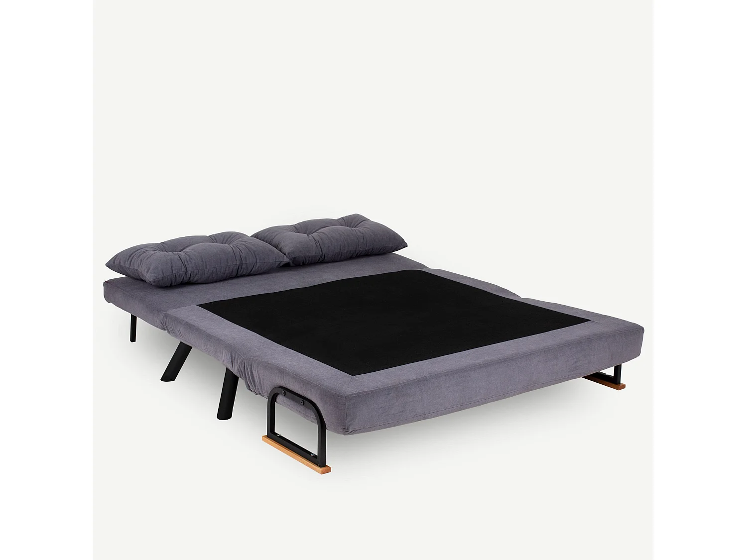 Fauteuil convertible tissu Sylvano-Couleur Gris-2 places