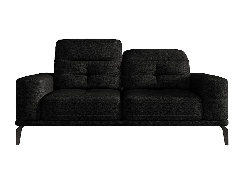 Canapé droit design 2-3 places velours noir Torpille 195cm