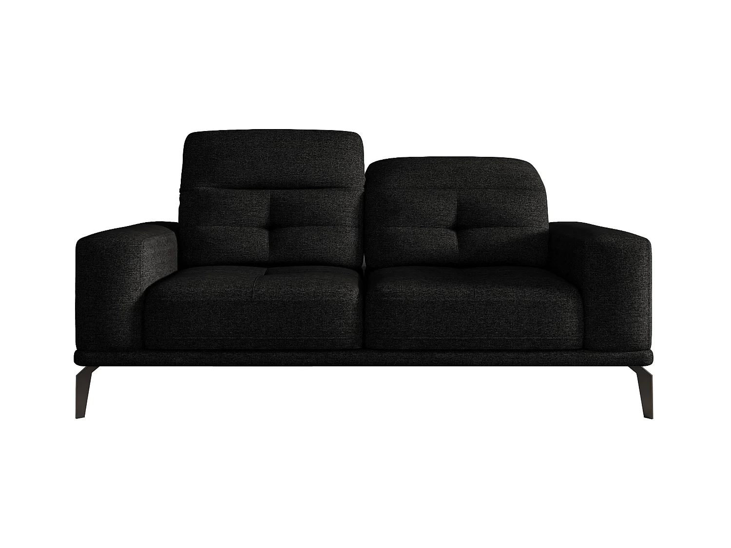 Canapé droit design 2-3 places velours noir Torpille 195cm
