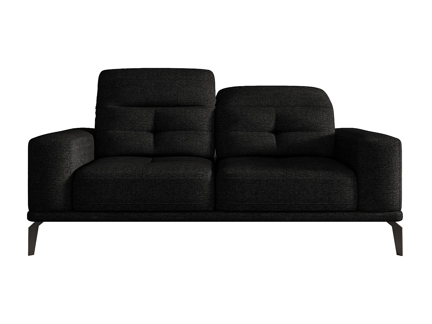 Canapé droit design 2-3 places velours noir Torpille 195cm