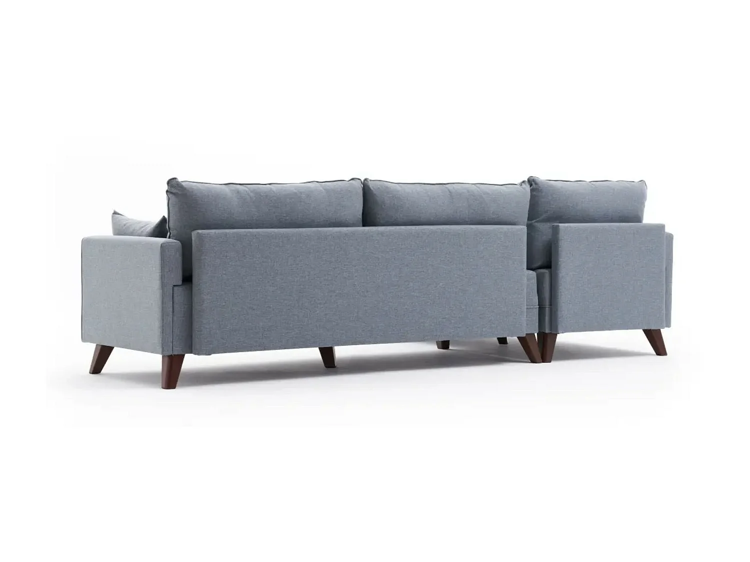 Canapé d'angle gauche 5 places tissu bleu Kandy 275cm