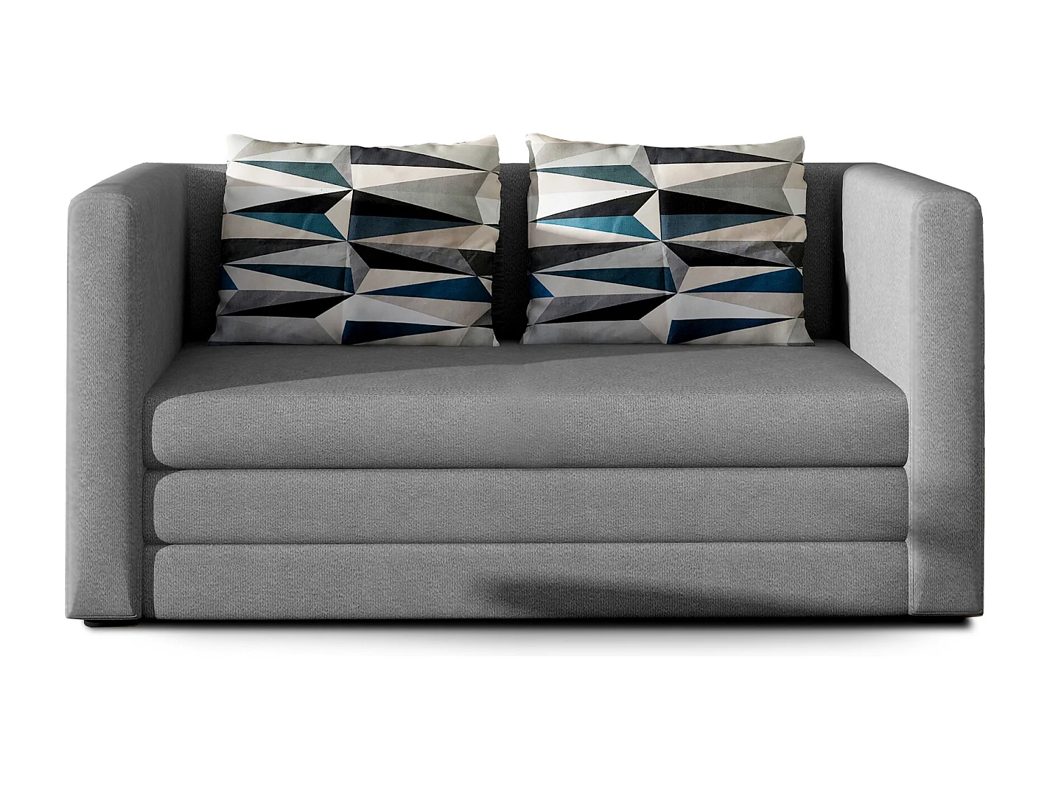 Petit canapé convertible tissu gris Mouva 132cm