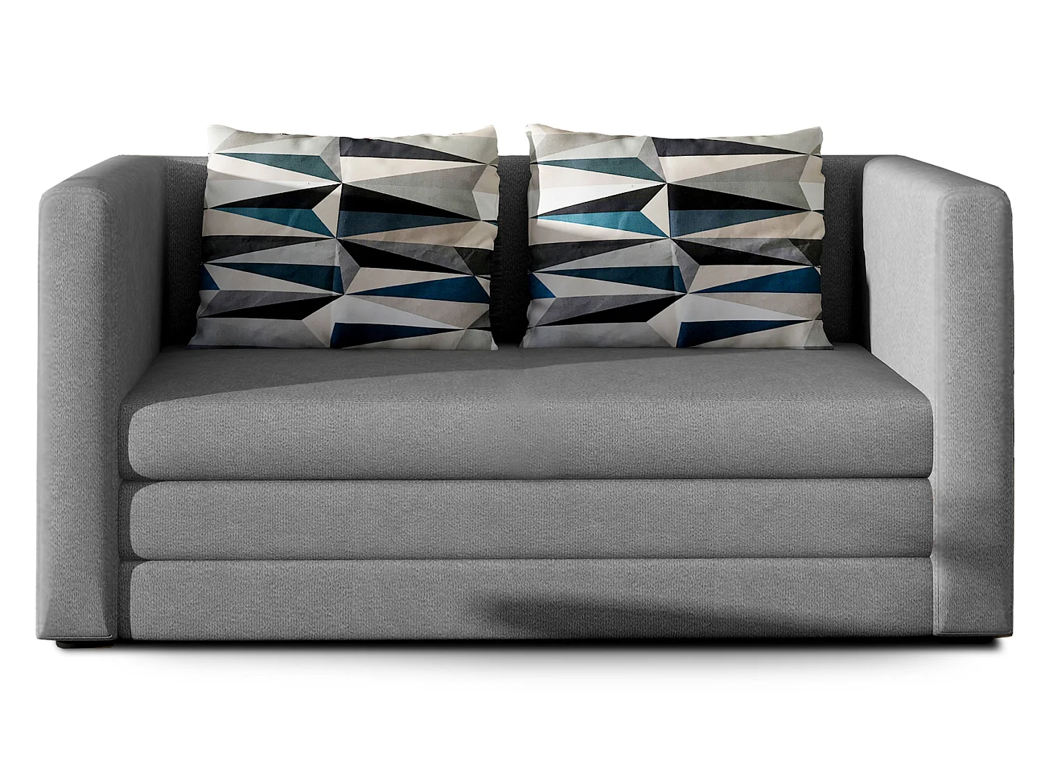 Canapé convertible 2 places en tissu gris MOUVA