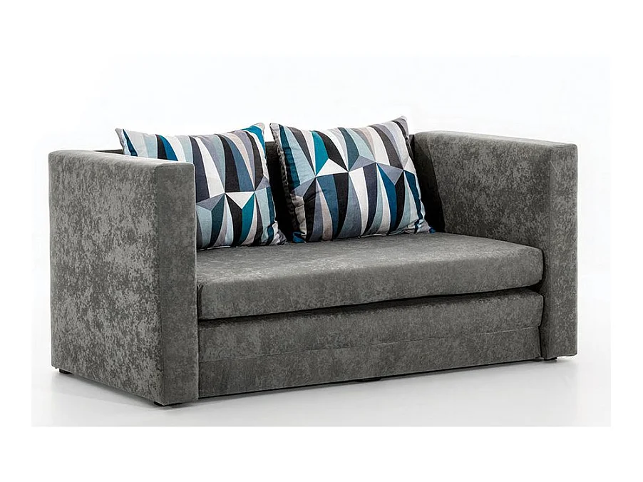 Canapé convertible 2 places en tissu gris MOUVA