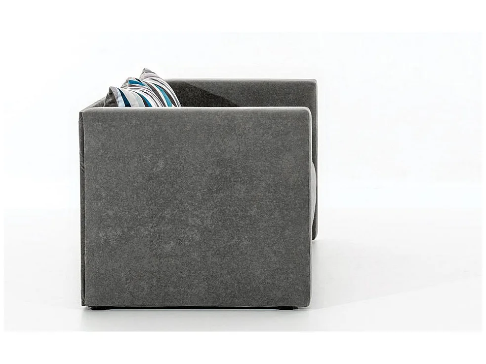 Canapé convertible 2 places en tissu gris MOUVA
