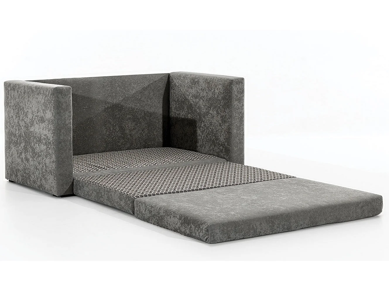 Canapé convertible 2 places en tissu gris MOUVA