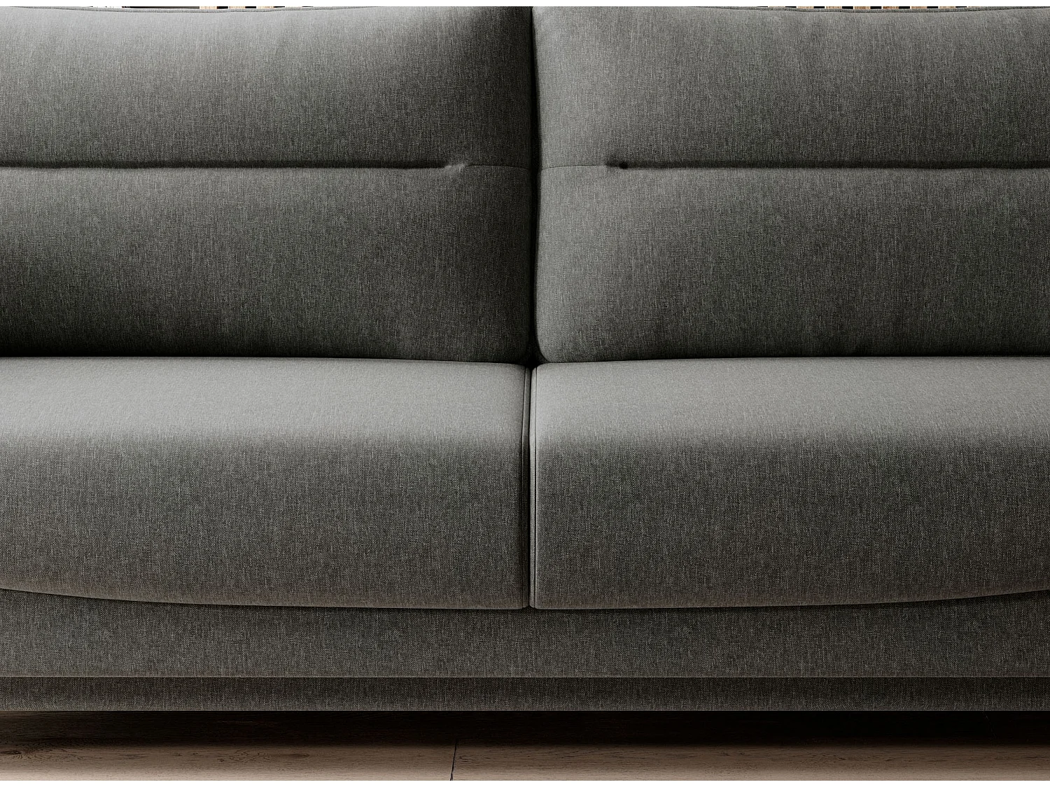 Sofá convertible recto de tela ZURIK - Caja de almacenaje y patas de metal negro-Color Gris jaspeado