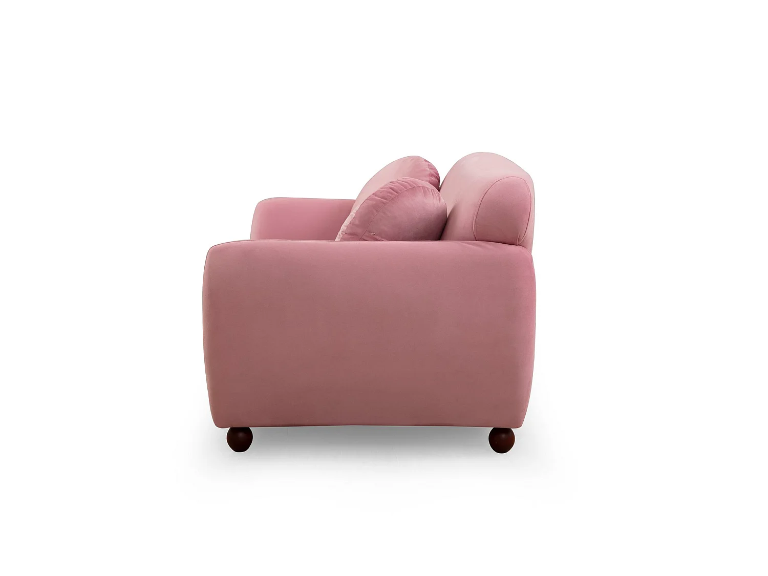 Canapé moderne 3 places tissu rose Kelly 223cm