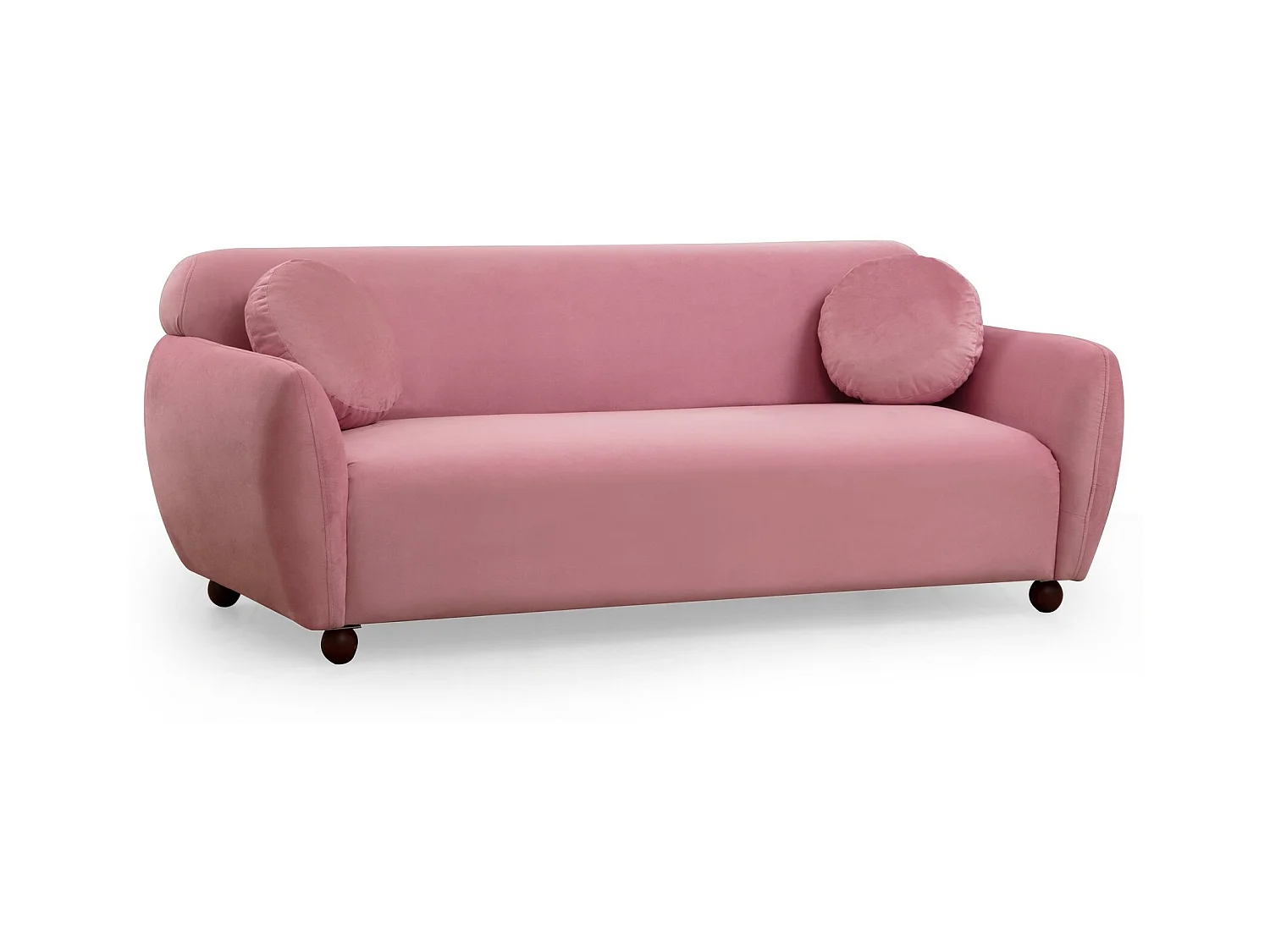Canapé moderne 3 places tissu rose Kelly 223cm