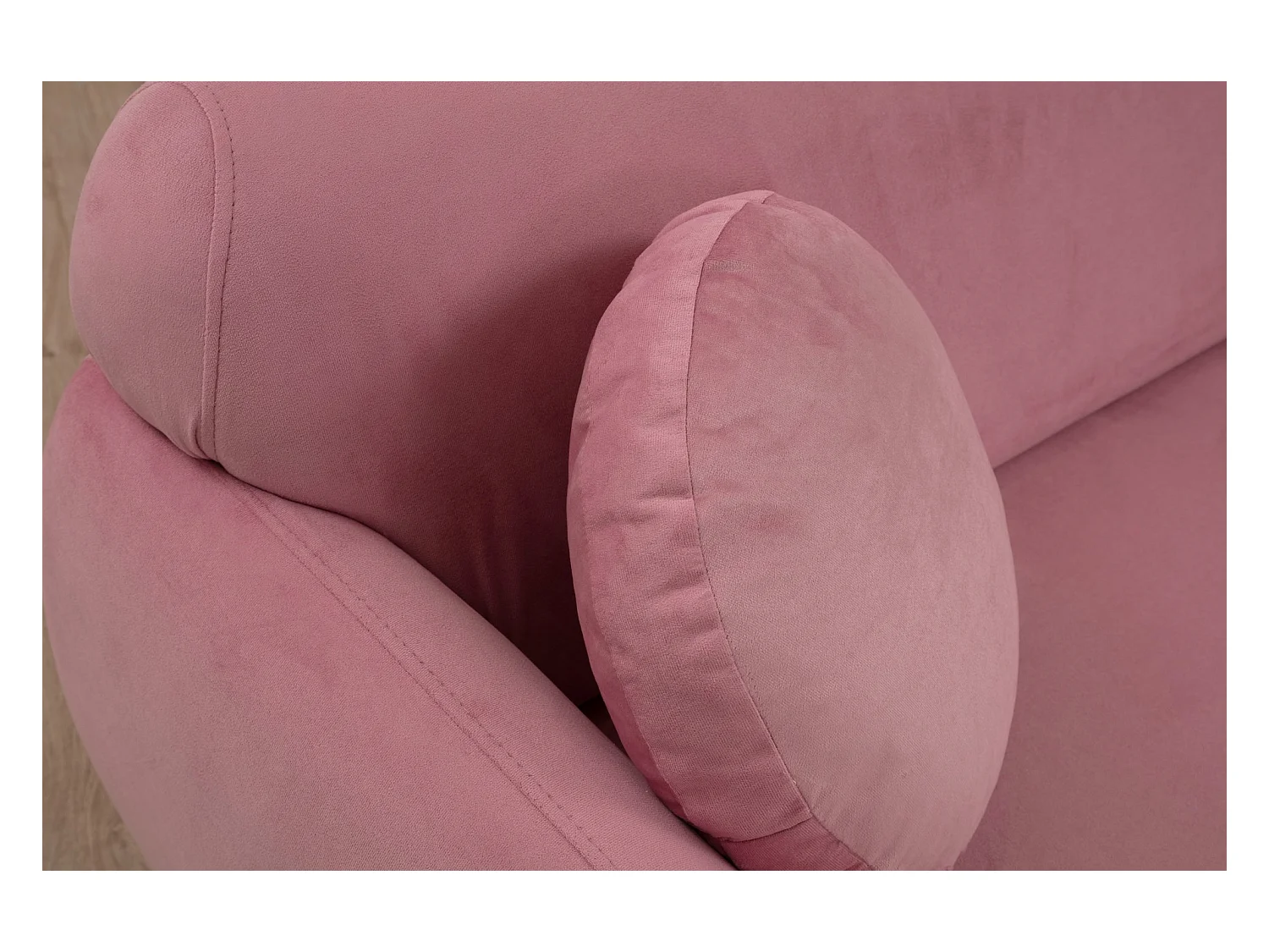 Moderne 3-zits bank Kelly roze stof 223 cm