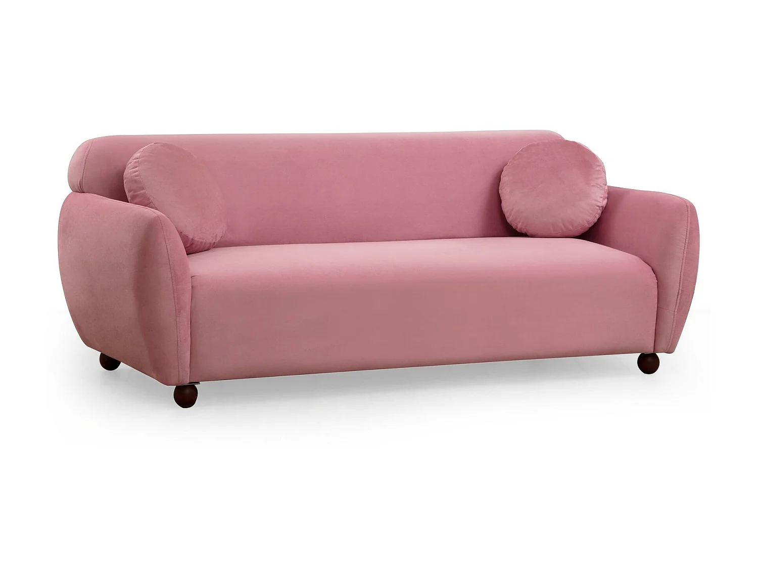 Canapé moderne 3 places tissu rose Kelly 223cm