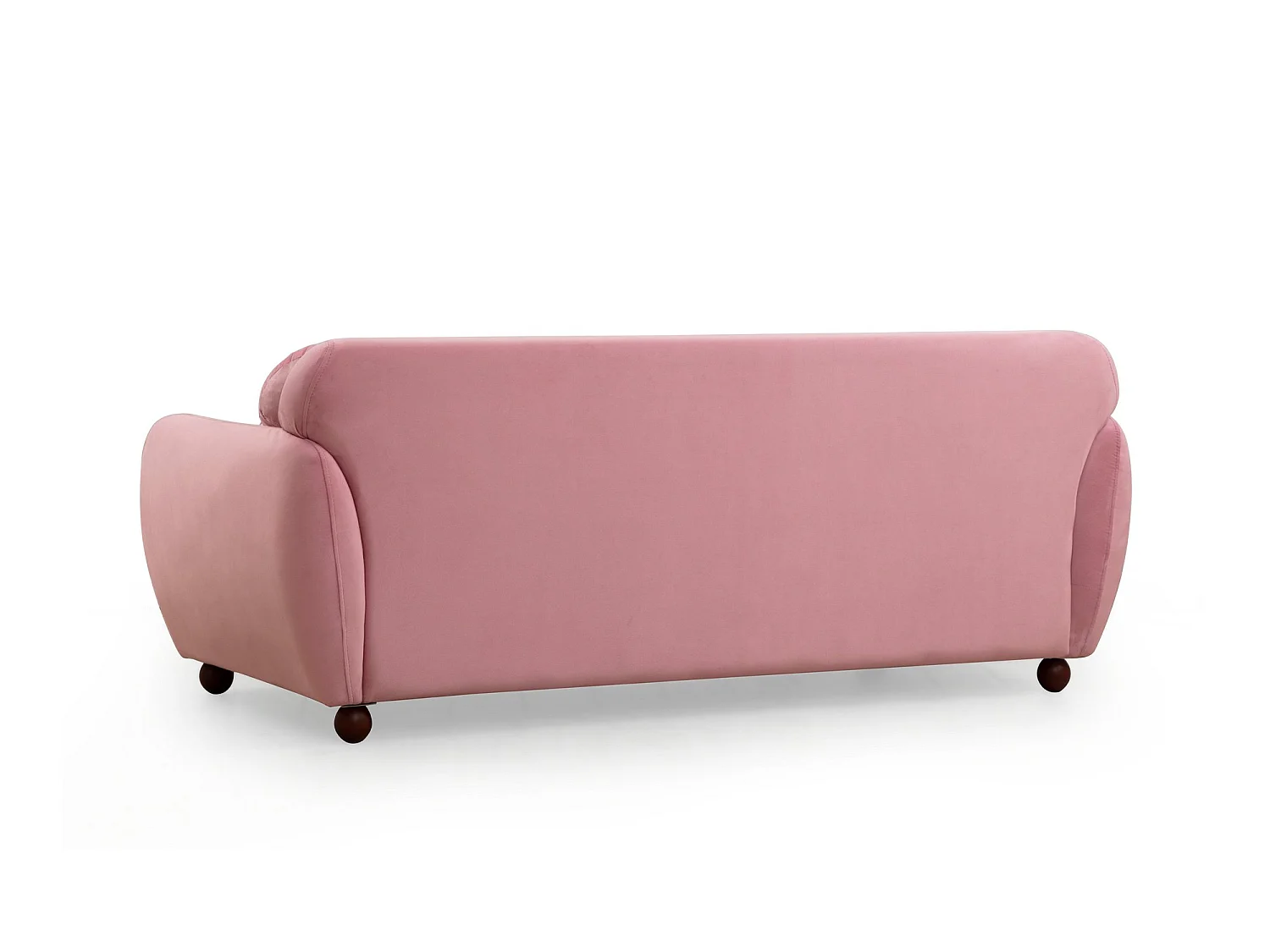 Canapé moderne 3 places tissu rose Kelly 223cm