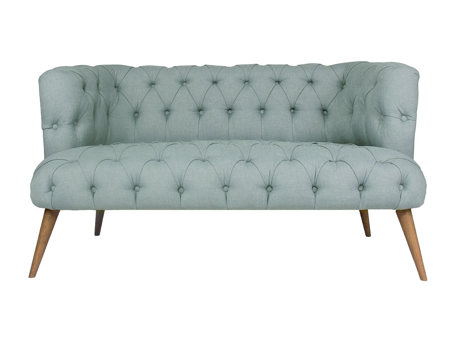 Sofá chesterfield Altadena 249, Azul, 140x75x76cm, Tapiz, Patas: Madera