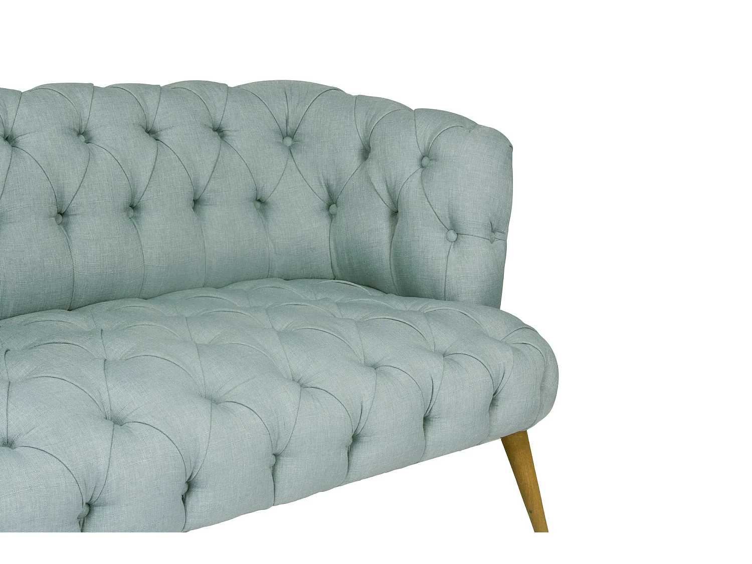 Sofá chesterfield Altadena 249, Azul, 140x75x76cm, Tapiz, Patas: Madera