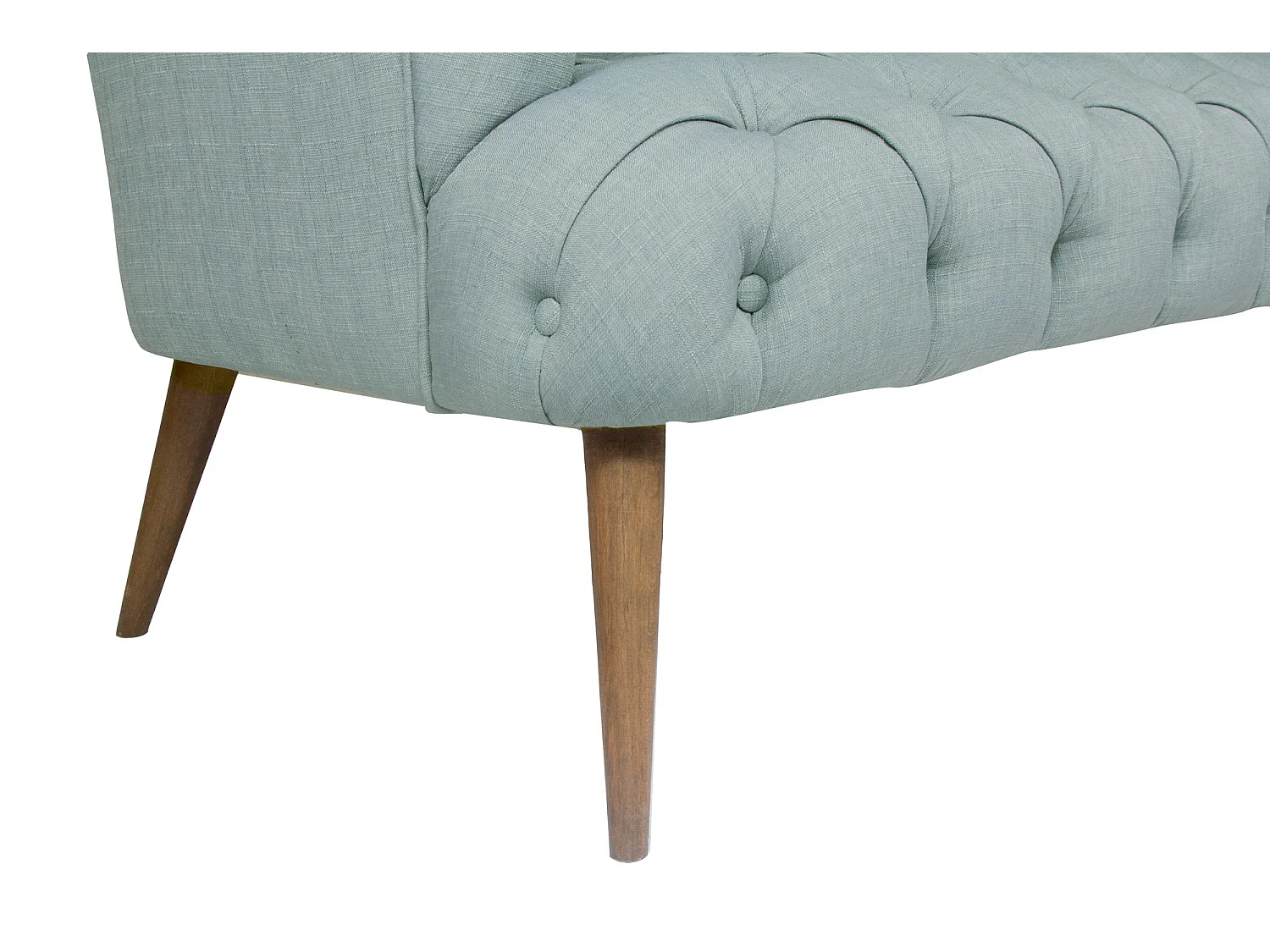 Canapé 2 places style Chesterfield tissu bleu pastel Wester 140cm