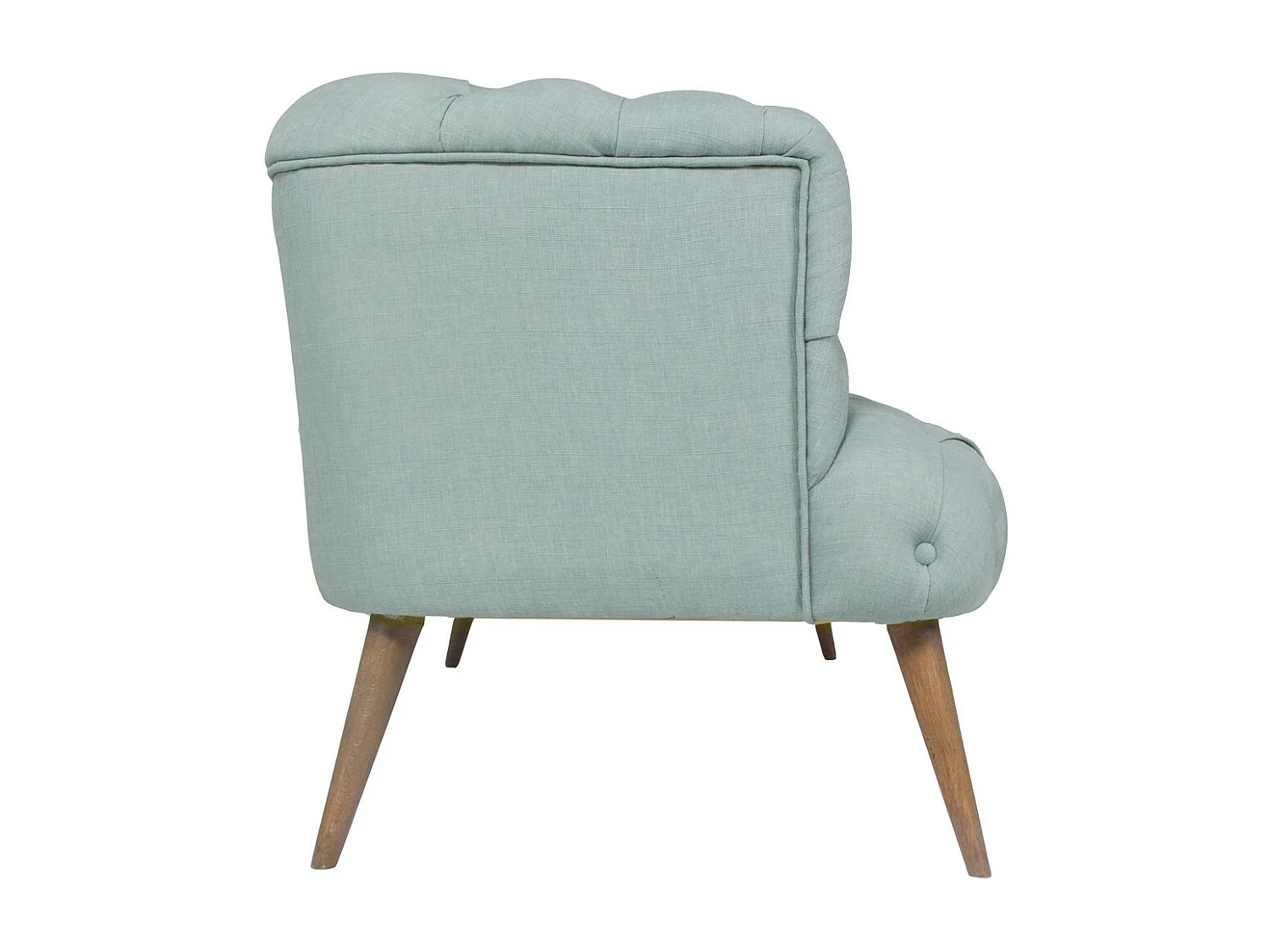 Canapé 2 places style Chesterfield tissu bleu pastel Wester 140cm