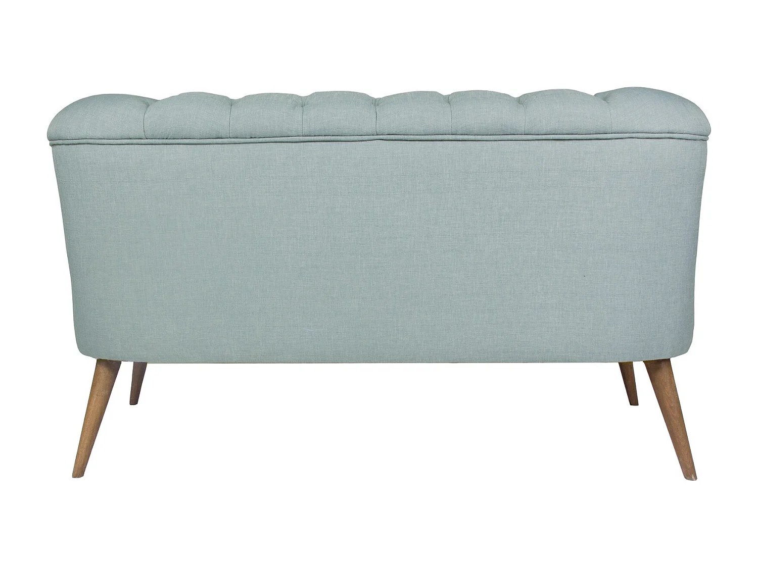 Canapé 2 places style Chesterfield tissu bleu pastel Wester 140cm