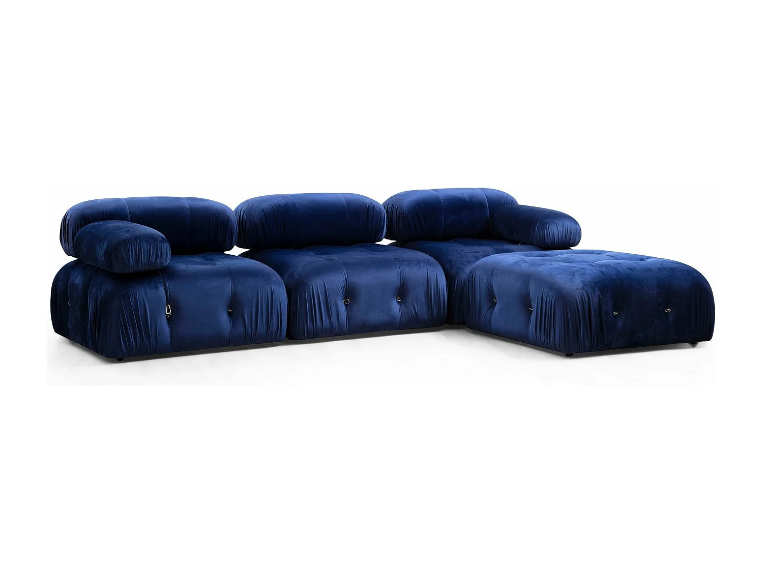 Bubble fluwelen modulaire hoekbank-Kleur Middernacht blauw