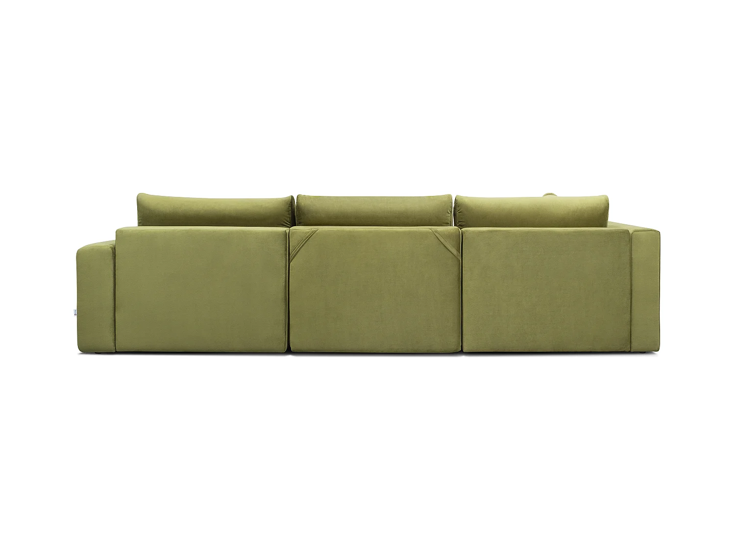 Canapé panoramique convertible design capitonné velours bordeaux méridienne droite Boston 350cm