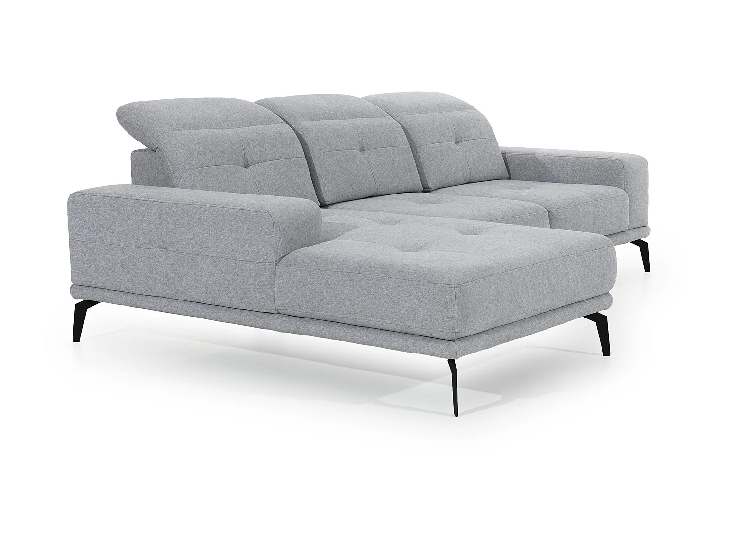 Linker hoekbank 5 zits gele stof Torpille 265 cm