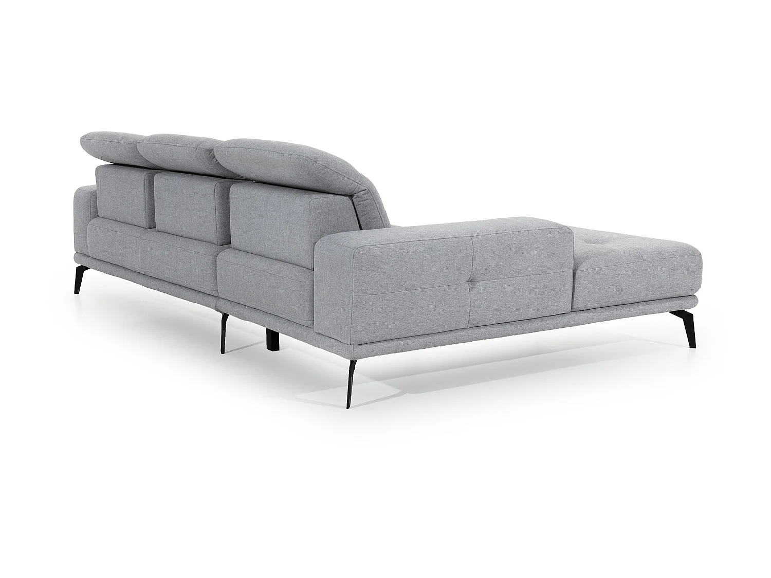 Linker hoekbank 5 zits gele stof Torpille 265 cm