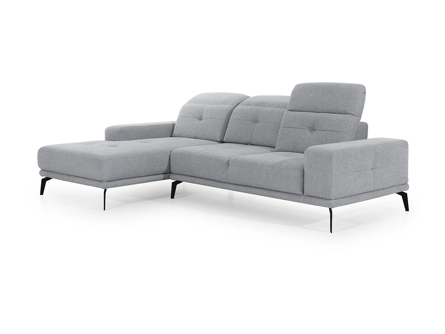 Linker hoekbank 5 zits gele stof Torpille 265 cm