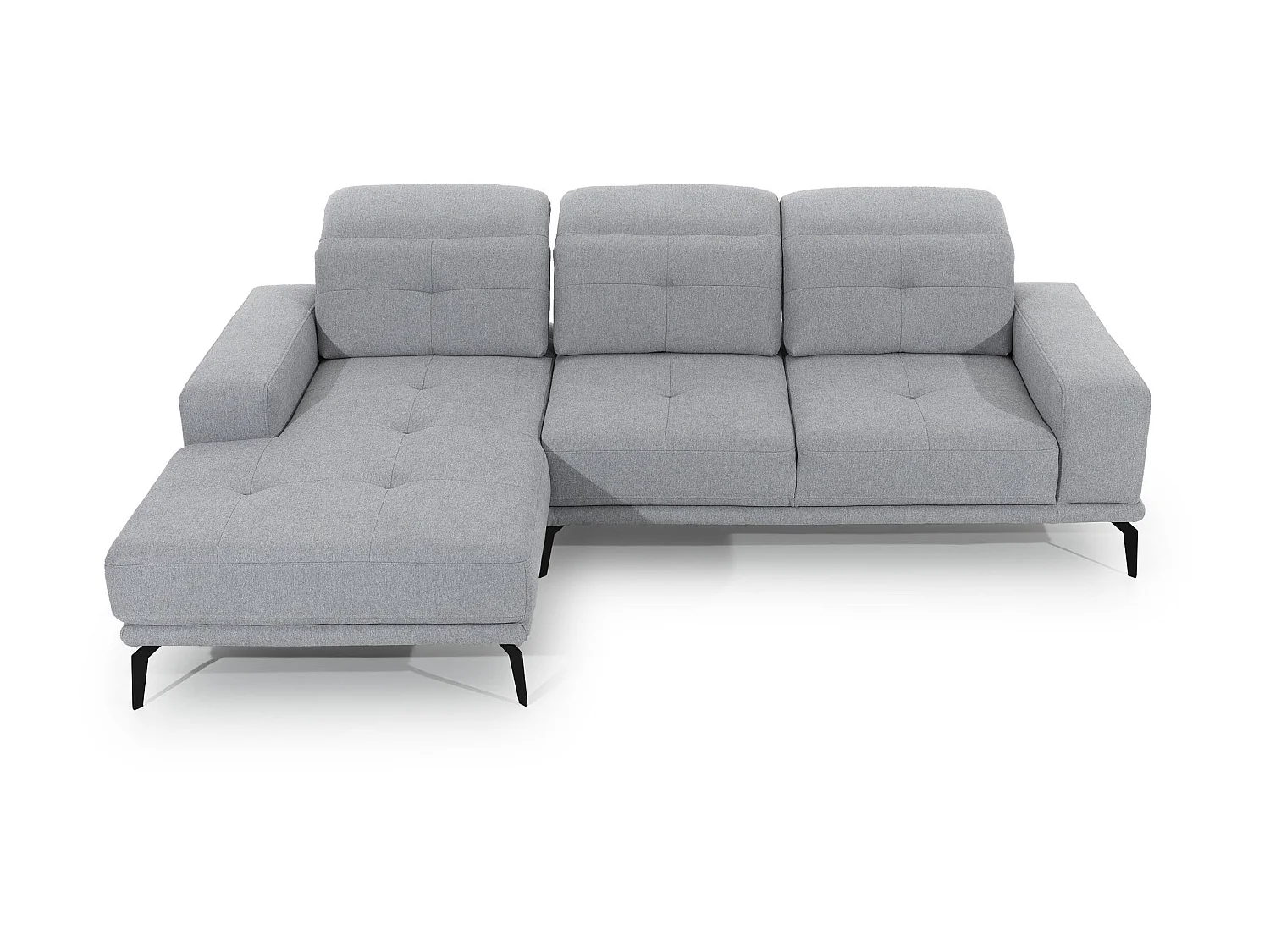 Canapé d'angle gauche 5 places tissu jaune Torpille 265cm