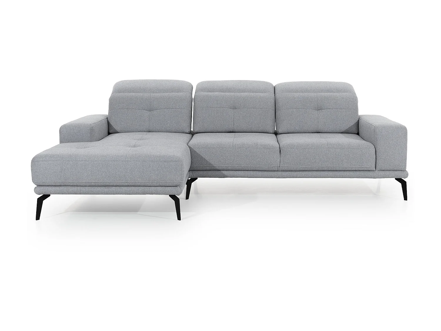 Canapé d'angle gauche 5 places tissu jaune Torpille 265cm