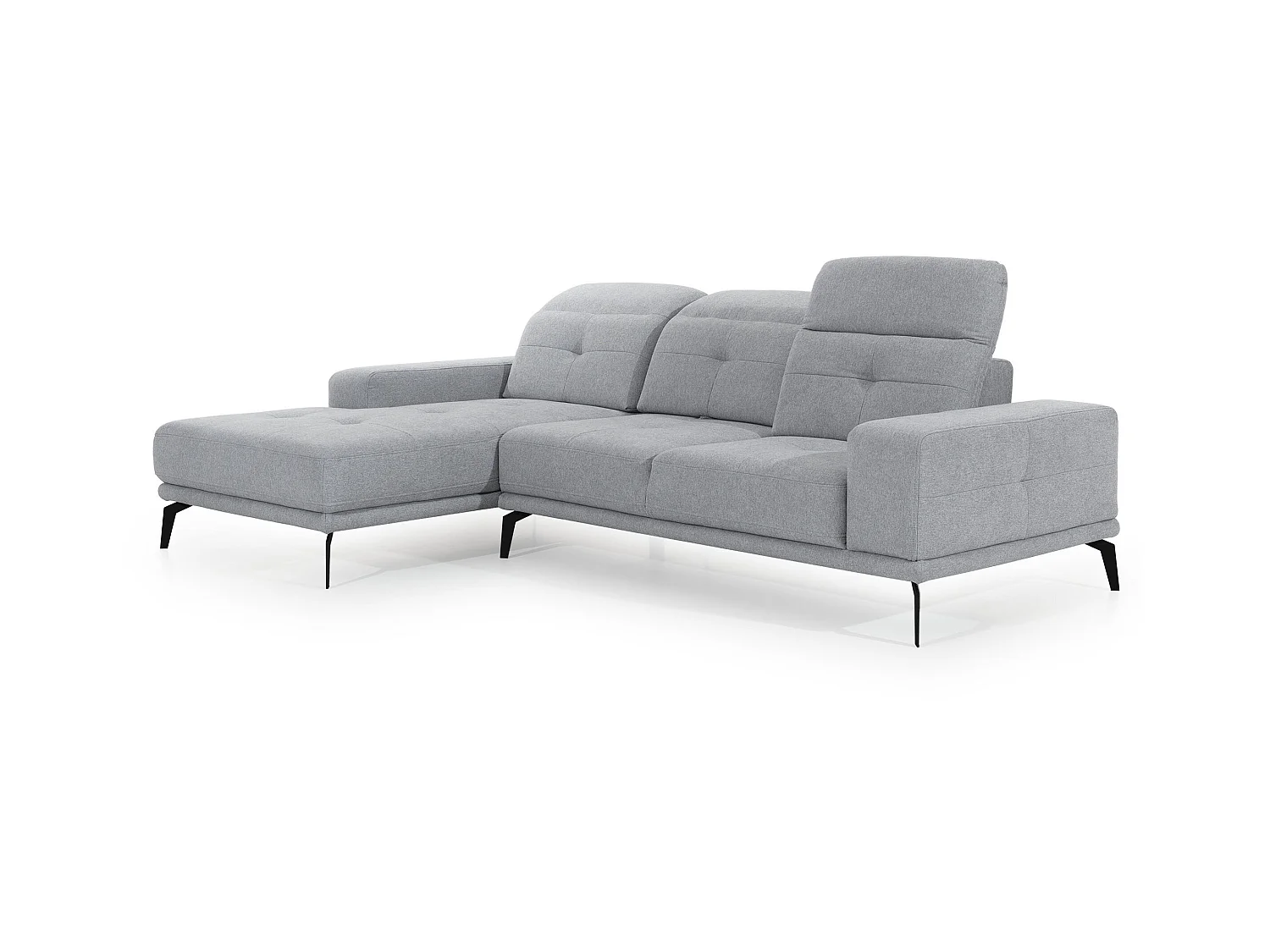 Canapé d'angle gauche 5 places tissu jaune Torpille 265cm