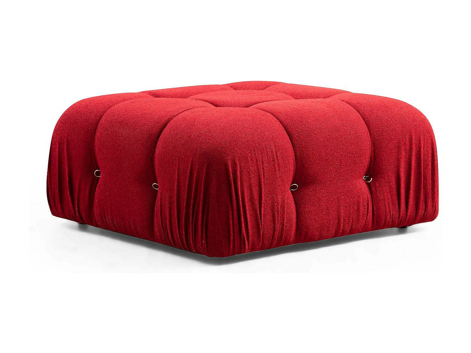 Canapé d'angle modulable velours Bubble-Couleur Rouge cerise