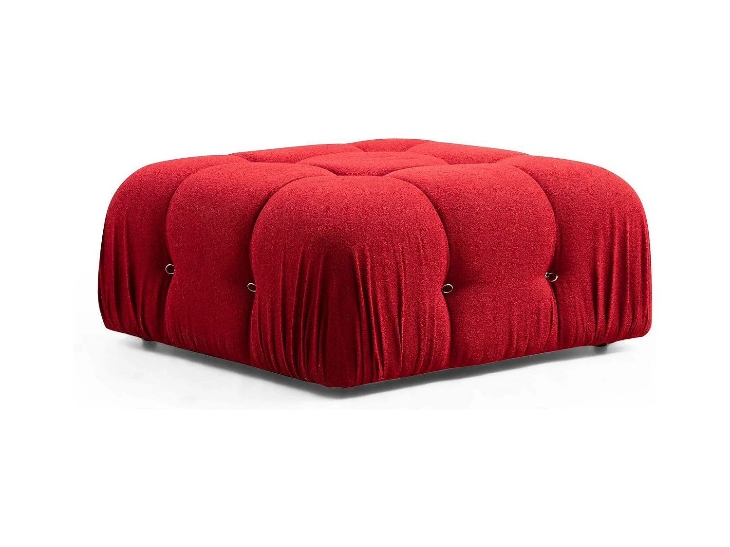 Canapé d'angle modulable velours Bubble-Couleur Rouge cerise