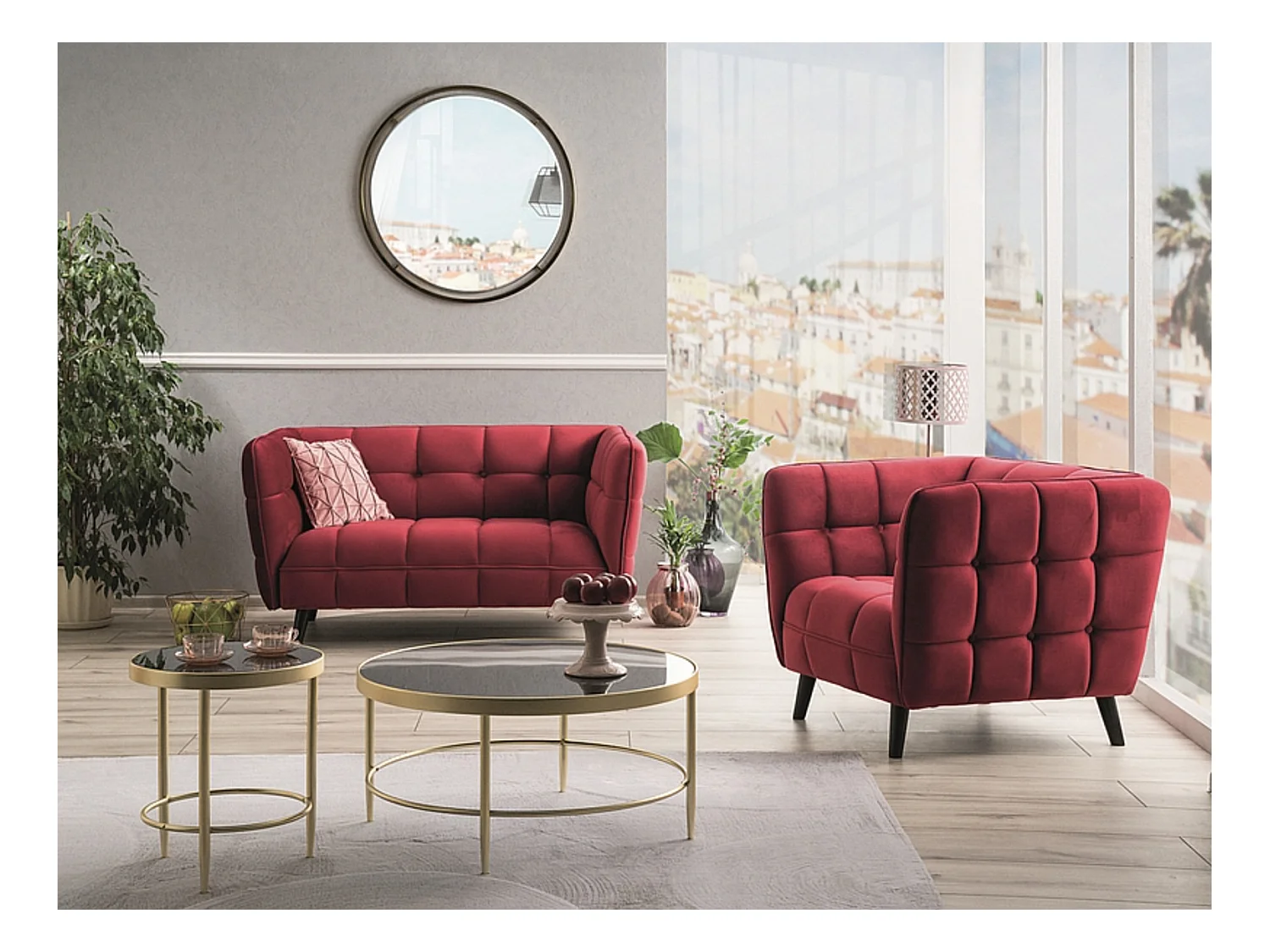 Sofa CASTELLO VELVET 3 zielona