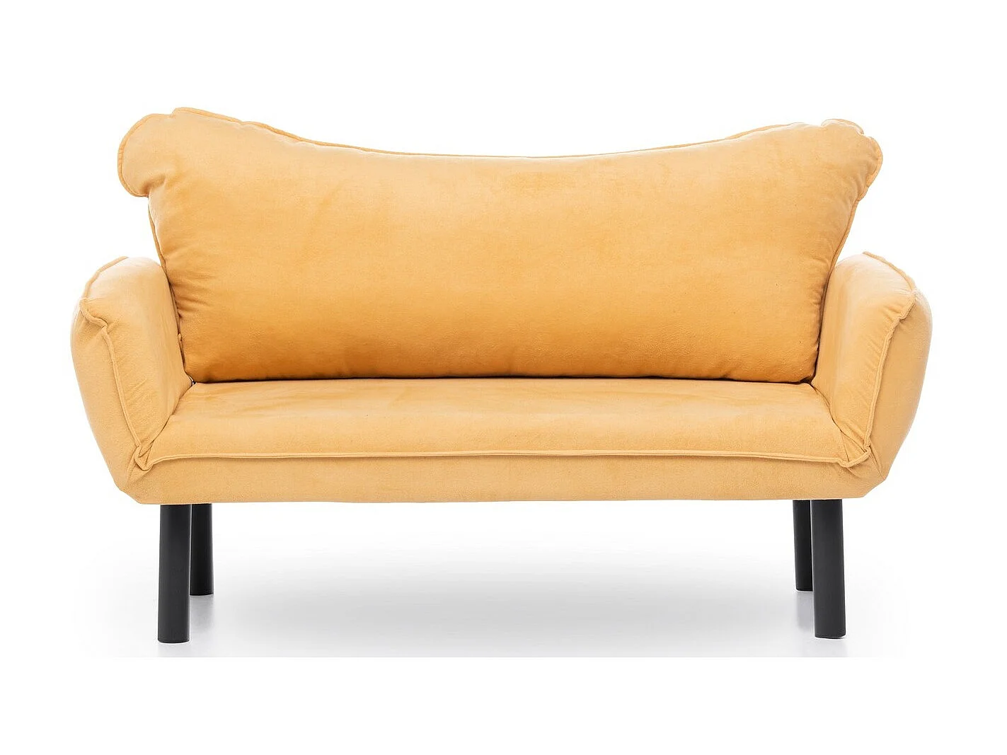 Canapé convertible 2 places tissu jaune Kalos 140cm