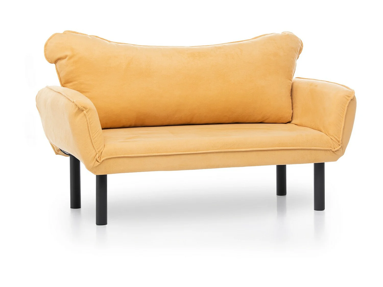 Canapé convertible 2 places tissu jaune Kalos 140cm