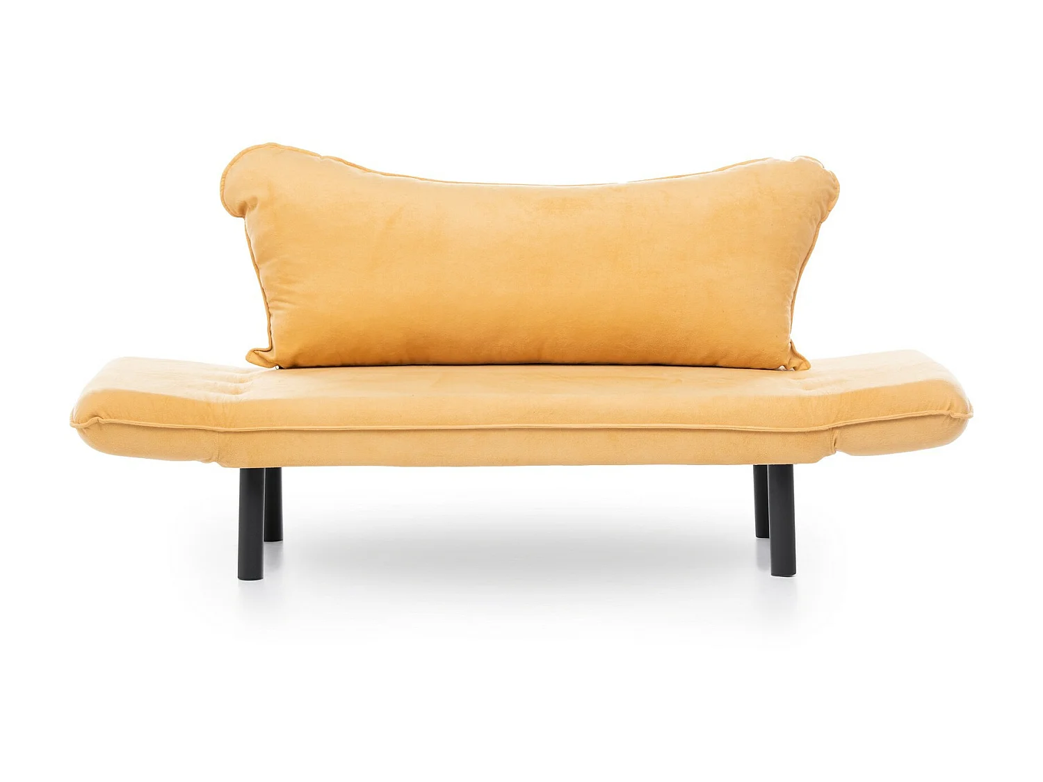 Canapé convertible 2 places tissu jaune Kalos 140cm