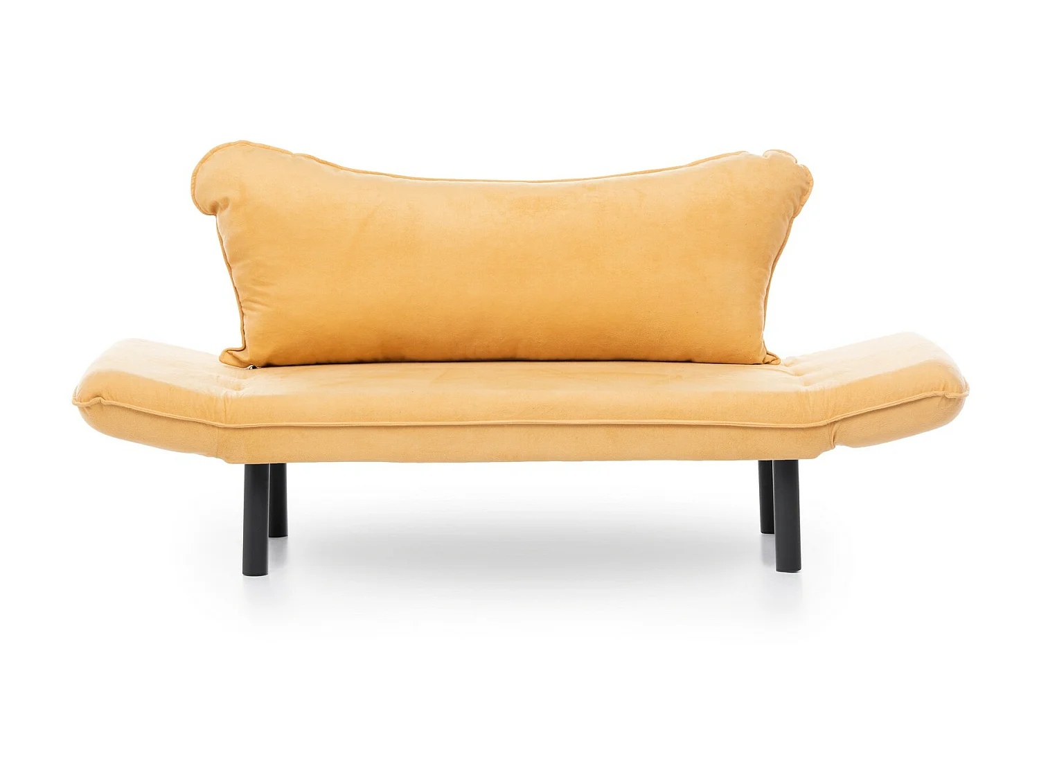 Canapé convertible 2 places tissu jaune Kalos 140cm