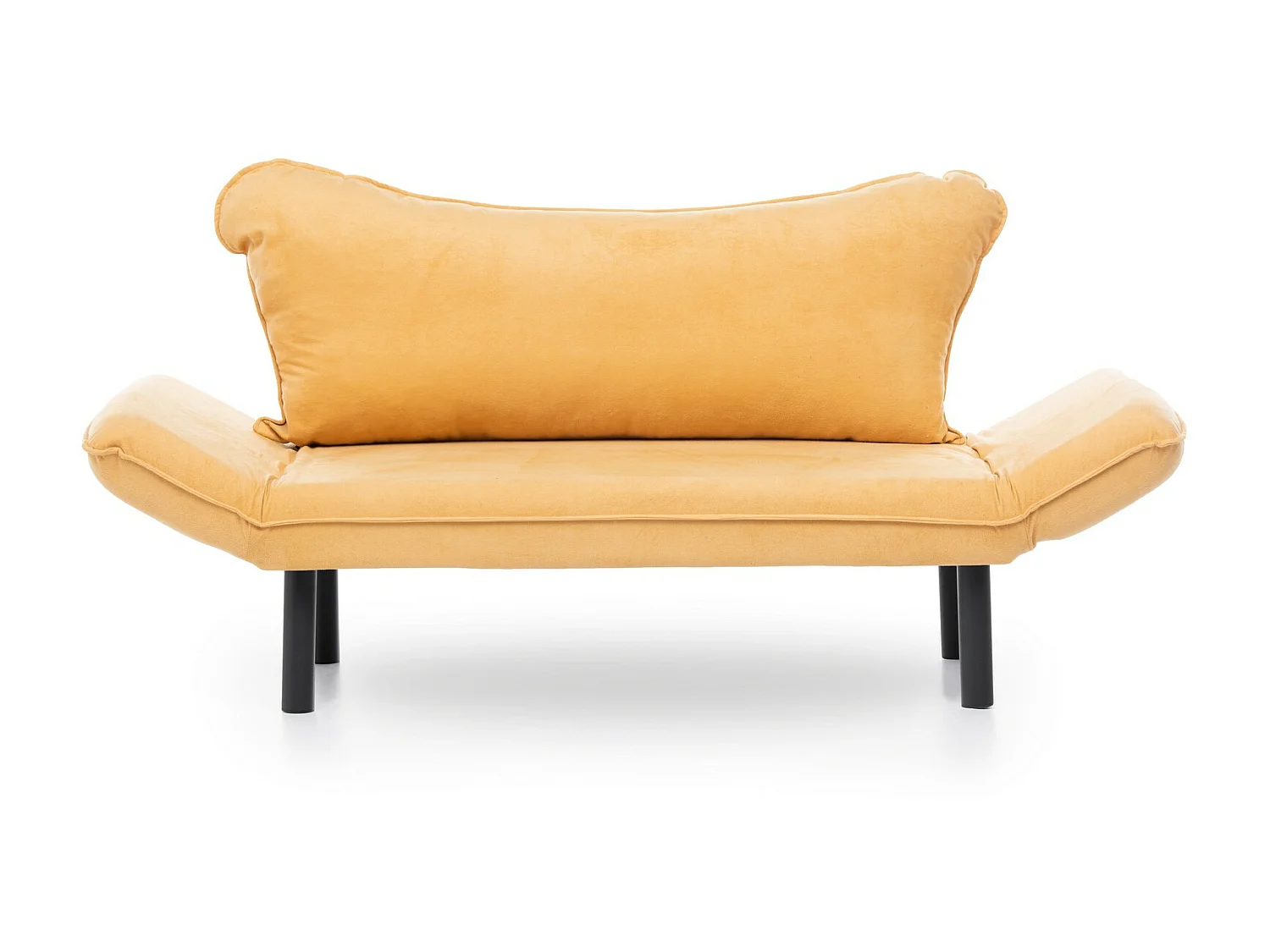 Canapé convertible 2 places tissu jaune Kalos 140cm