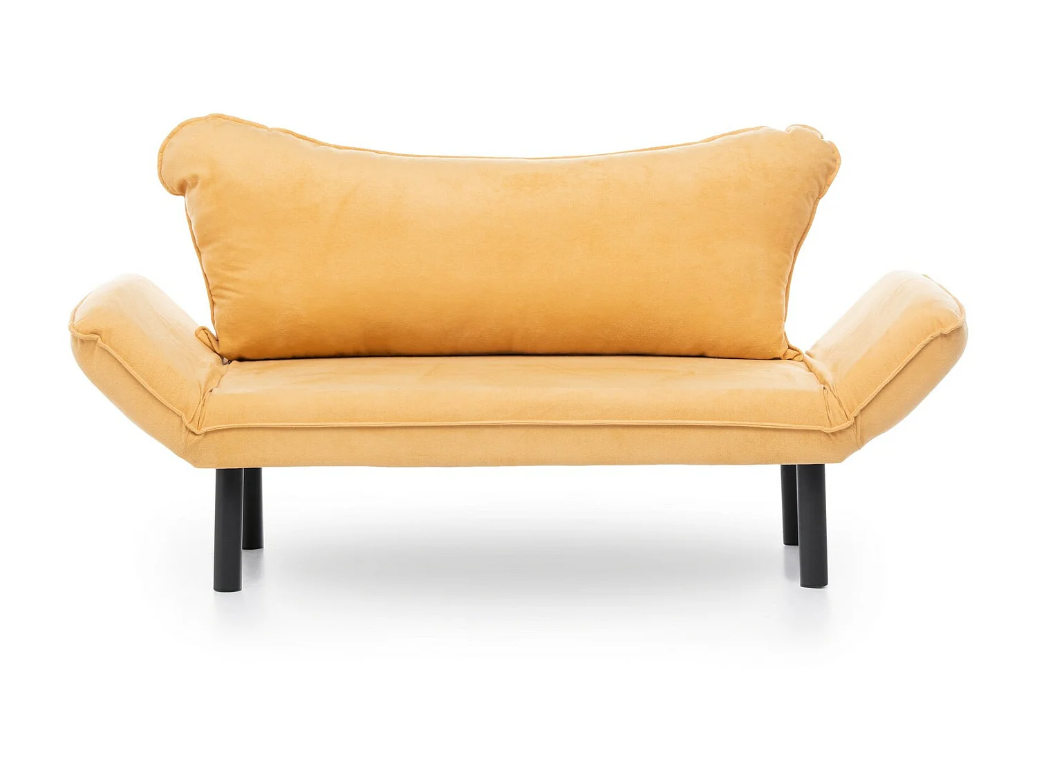 Canapé convertible 2 places tissu jaune Kalos 140cm