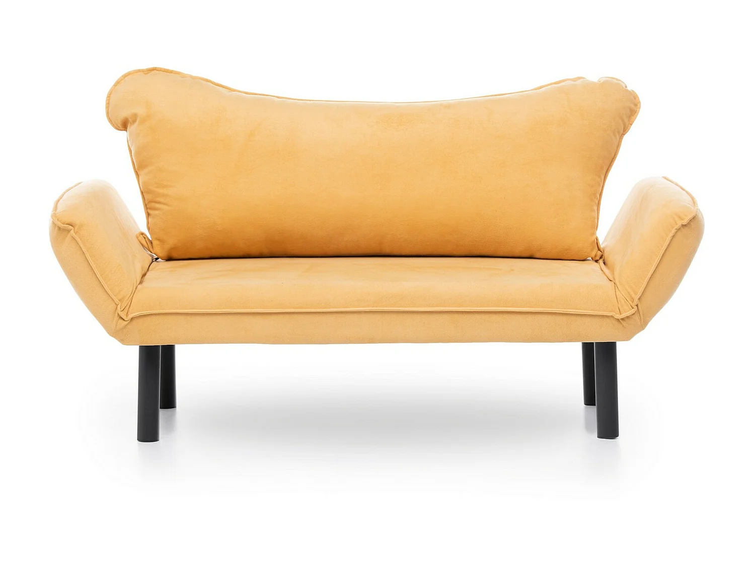 Canapé convertible 2 places tissu jaune Kalos 140cm