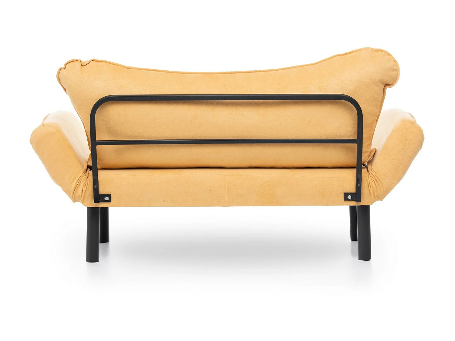 Canapé convertible 2 places tissu jaune Kalos 140cm