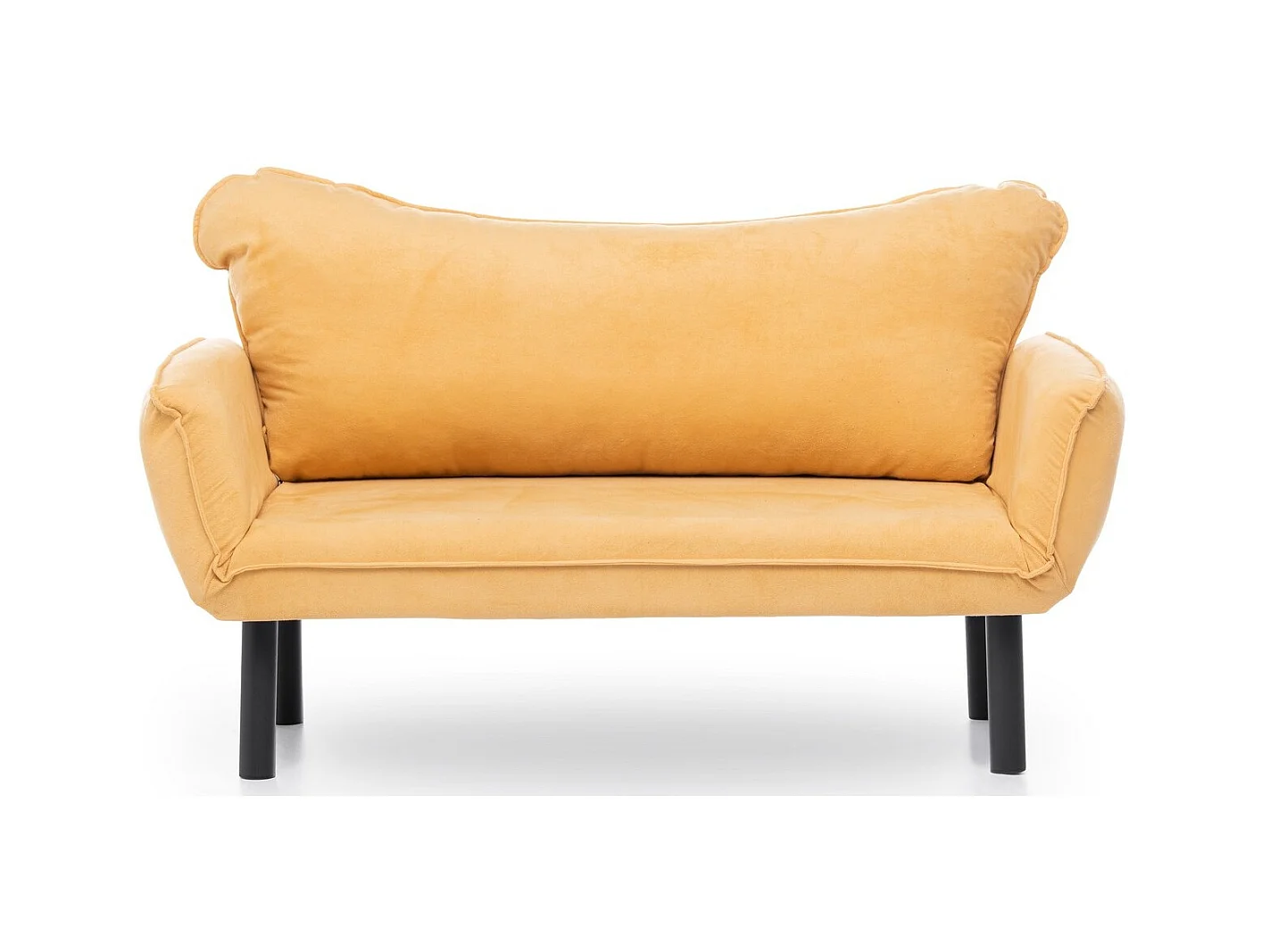 Canapé convertible 2 places tissu jaune Kalos 140cm