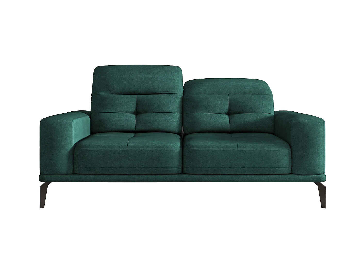 Canapé droit design 2-3 places velours vert Torpille 195cm