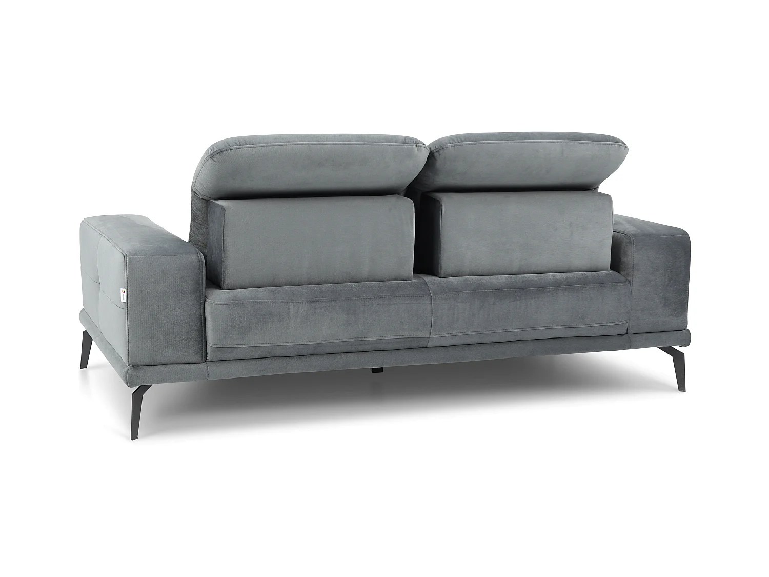 Designer rechte bank 2/3 zits groen fluweel Torpille 195 cm