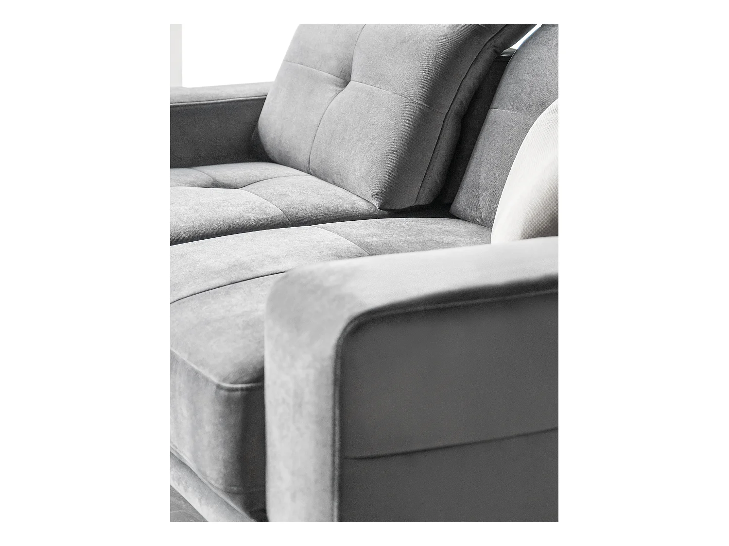 Designer rechte bank 2/3 zits groen fluweel Torpille 195 cm