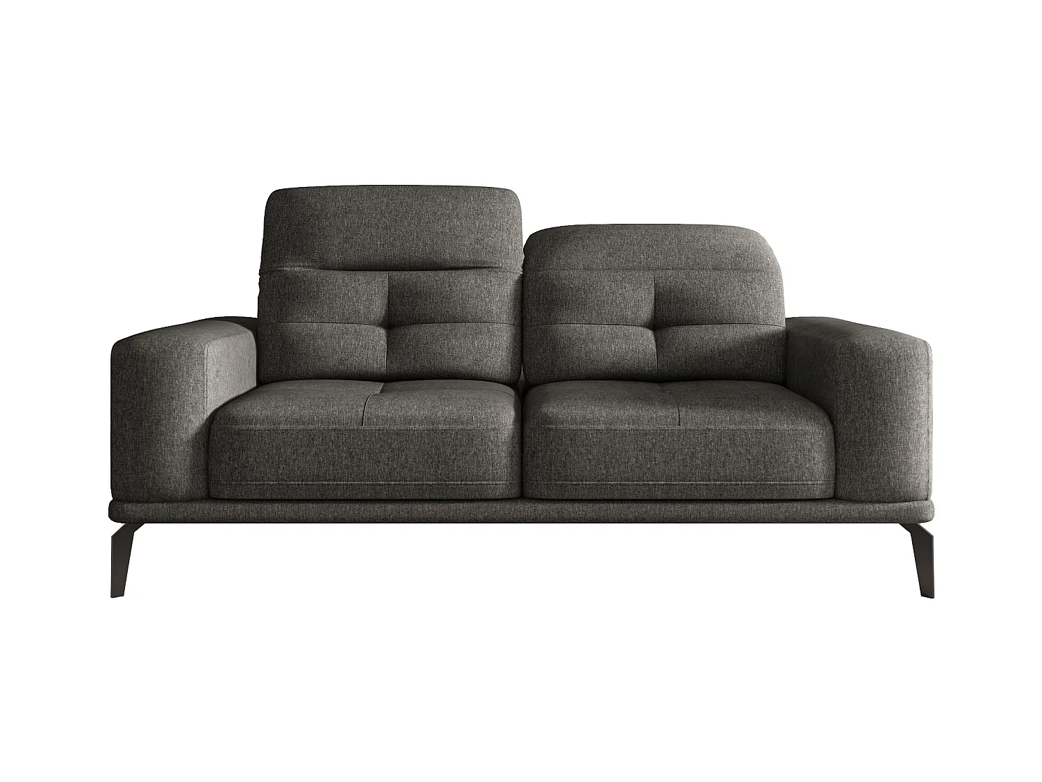 Canapé droit design 2-3 places tissu chiné gris foncé Torpille 195cm
