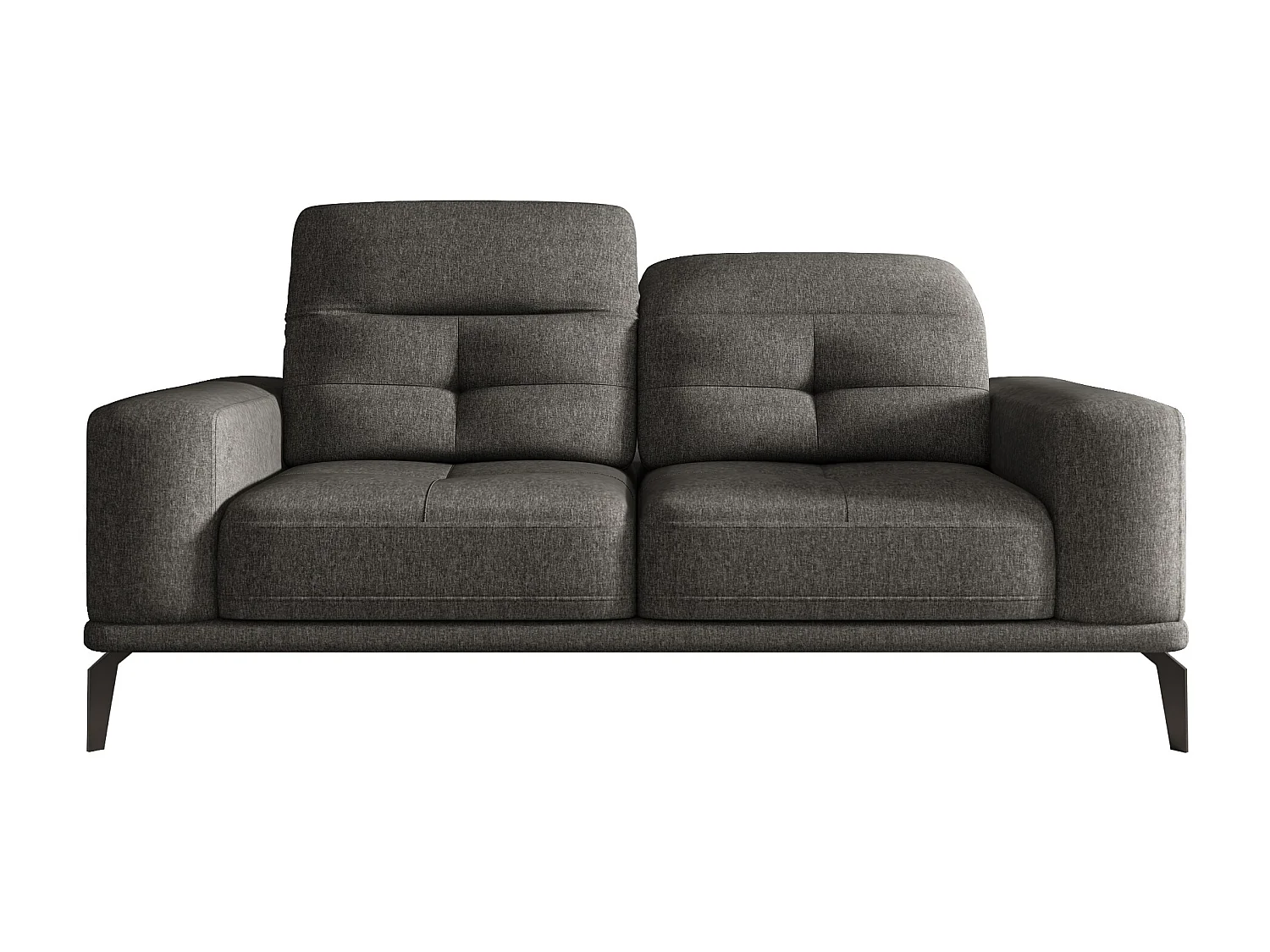 Designer rechte bank 2/3 zits donkergrijs gemêleerde stof Torpille 195 cm