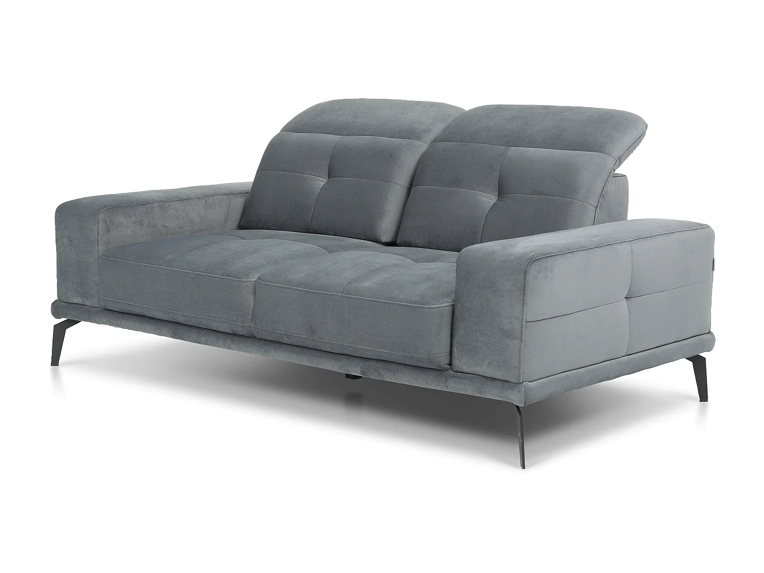 Designer rechte bank 2/3 zits donkergrijs gemêleerde stof Torpille 195 cm