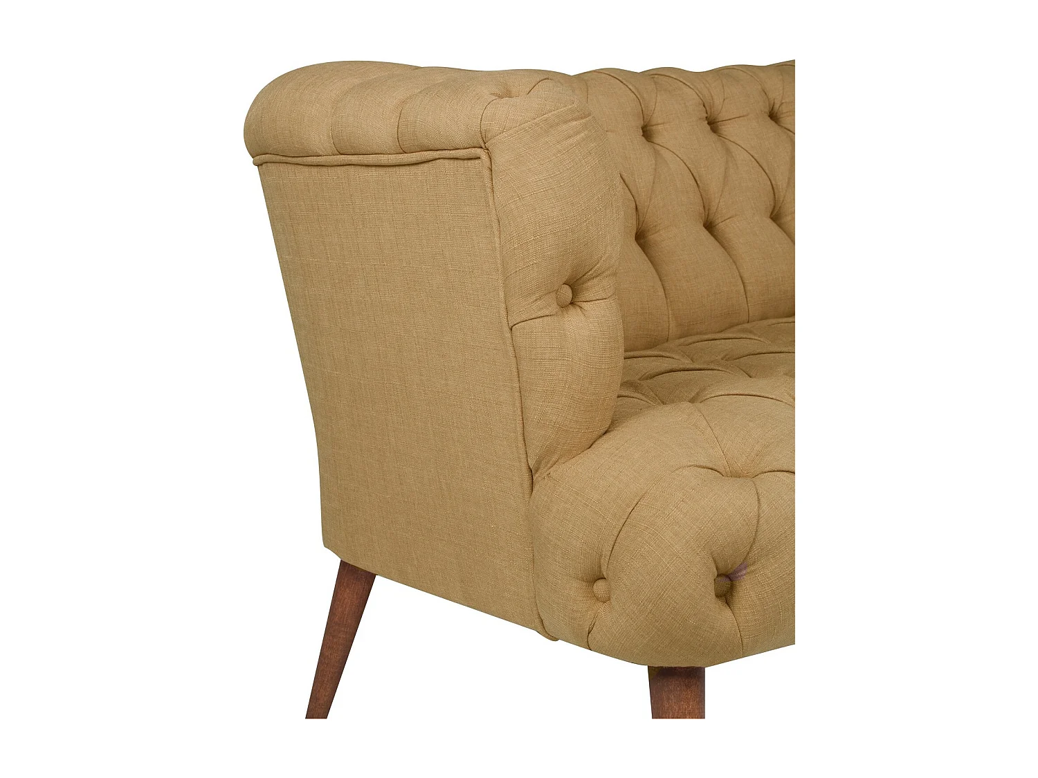 Sofá chesterfield Altadena 249, Marrón, 140x75x76cm, Tapiz, Patas: Madera