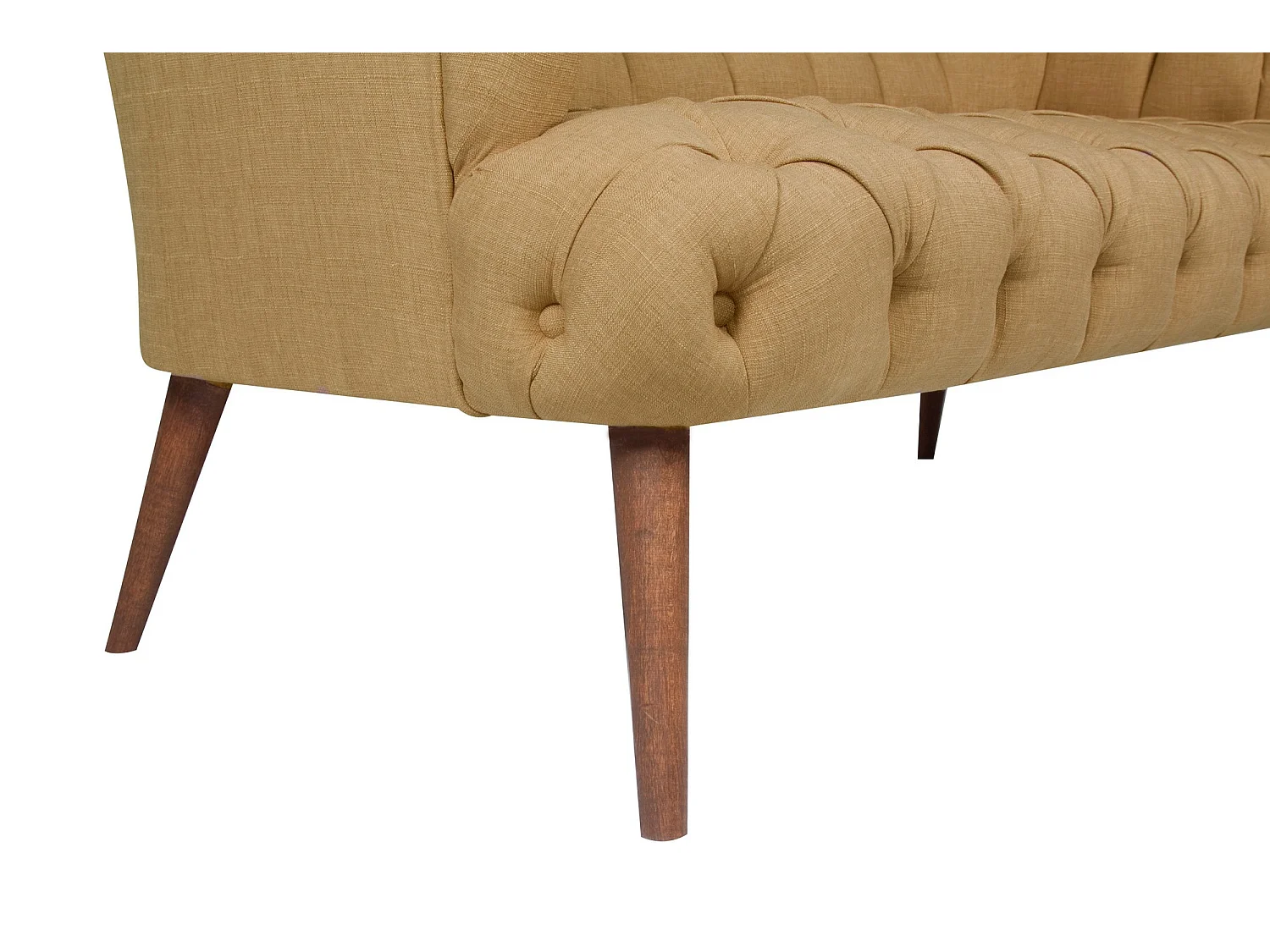 Sofá chesterfield Altadena 249, Marrón, 140x75x76cm, Tapiz, Patas: Madera