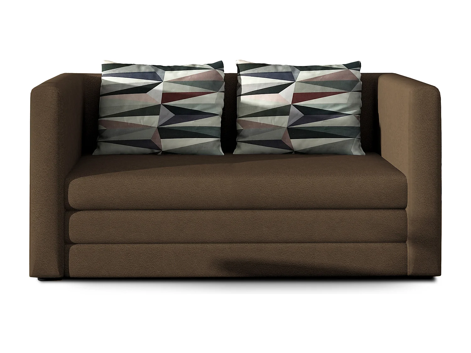 Petit canapé convertible tissu marron Mouva 132cm